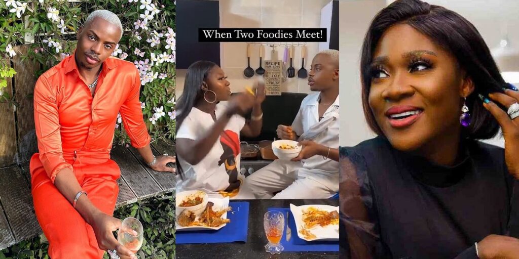 hilarious-moment-influencer-enioluwa-frowned-at-mercy-johnson-for-picking-meat-from-his-food-(video)
