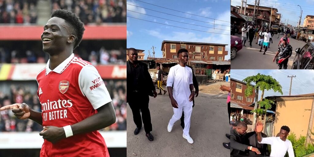 nigerian-football-fans-screamed-in-excitement-after-spotting-arsenal-star-bukayo-saka-in-lagos-(video)