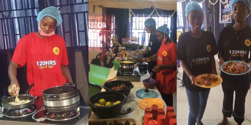 lady-commences-120-hour-cooking-marathon-in-ekiti-(video)
