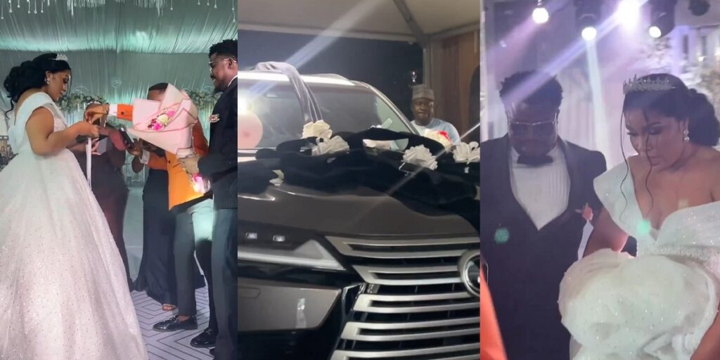 nigerian-man-gifts-his-bride-a-brand-new-lexus-lx600,-2024-model-on-their-wedding-day-(video)