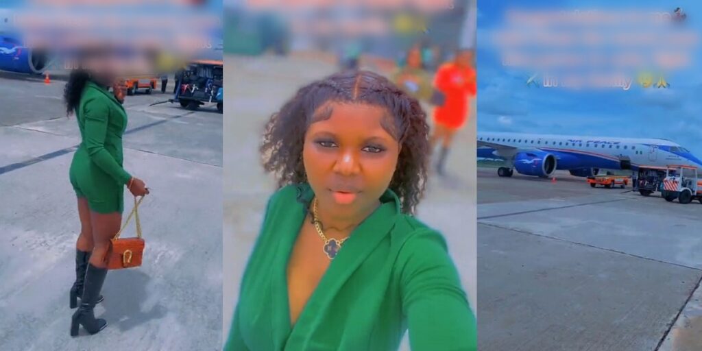 “i-broke-the-record”-–-nigerian-lady-celebrates-becoming-the-first-in-her-family-to-fly-in-an-airplane-(video)