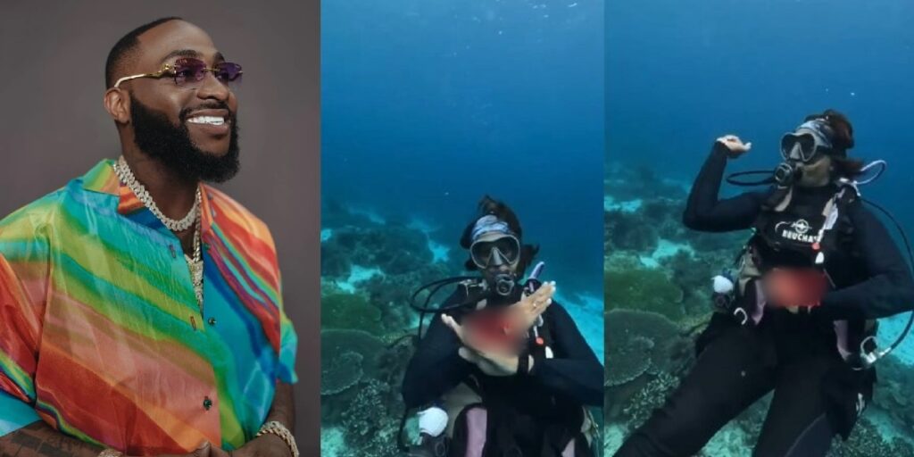 woman-causes-a-stir-as-she-does-davido’s-‘unavailable’-challenge-underwater-(video)
