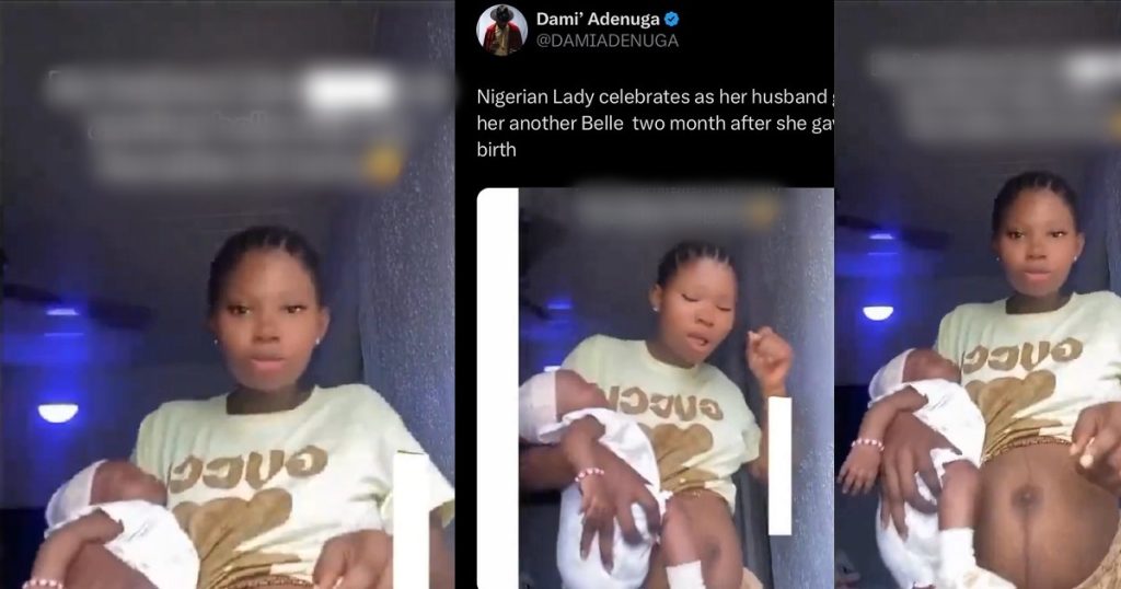 “you-were-pregnant-while-pregnant!!!”-–-reactions-as-lady-celebrates-as-her-husband-impregnates-her-two-months-after-she-gave-birth