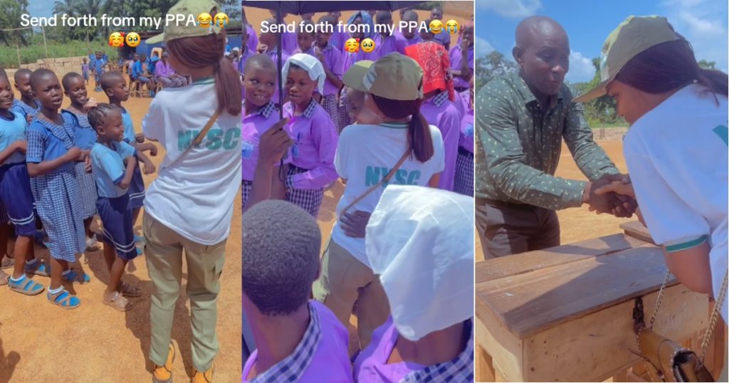 “corper-queen-is-leaving-us,-we-don’t-know-what-to-do”-–-pupils-te@rfully-bade-farewell-to-corper-during-send-forth-(video)
