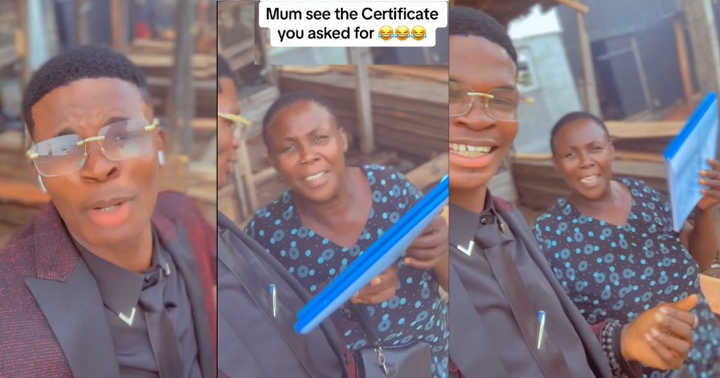 “mum-take-your-certificate,-i-wan-go-learn-yah00”-–-fresh-graduate-tells-his-mother-after-completing-school-(video)