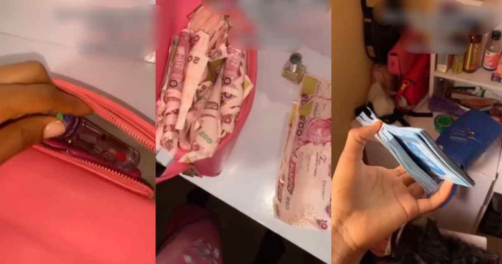 “i-can-do-more-than-this”-–-lady-goes-to-club-with-empty-bag,-returns-home-with-wads-of-cash-after-a-nightlife-with-her-man-and-his-friends-(watch)