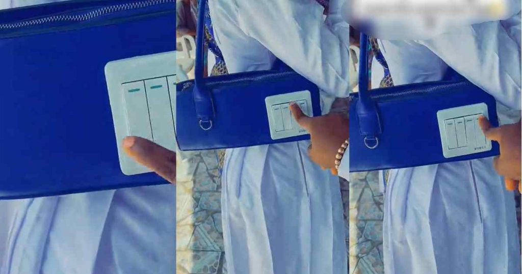 “nothing-wey-i-no-dey-see-for-my-church”-–-lady-rocks-‘switch-socket’-bag-to-church,-sp@rks-laughter-(video)