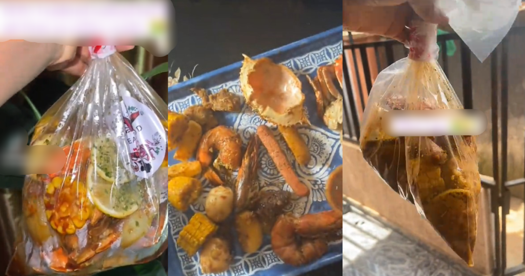 “nobody-should-patronize-this-brand-if-not-your-money-go-waste”-–-nigerian-lady-calls-out-food-vendor-for-p00r-quality-after-paying-₦35,000-for-seafood-boil-(video)
