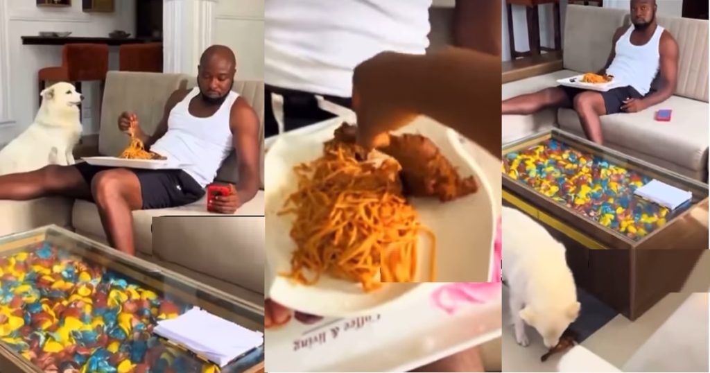 man-r@ges-as-wife-removes-meat-from-his-food-to-satisfy-their-dog-(watch)