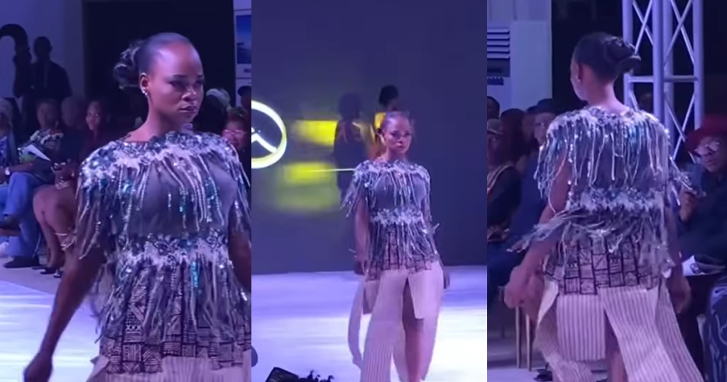 former-breadseller-olajumoke-orisaguna-returns-to-the-spotlight,-gracing-the-runway-at-a-fashion-show-in-lagos-state-(video)