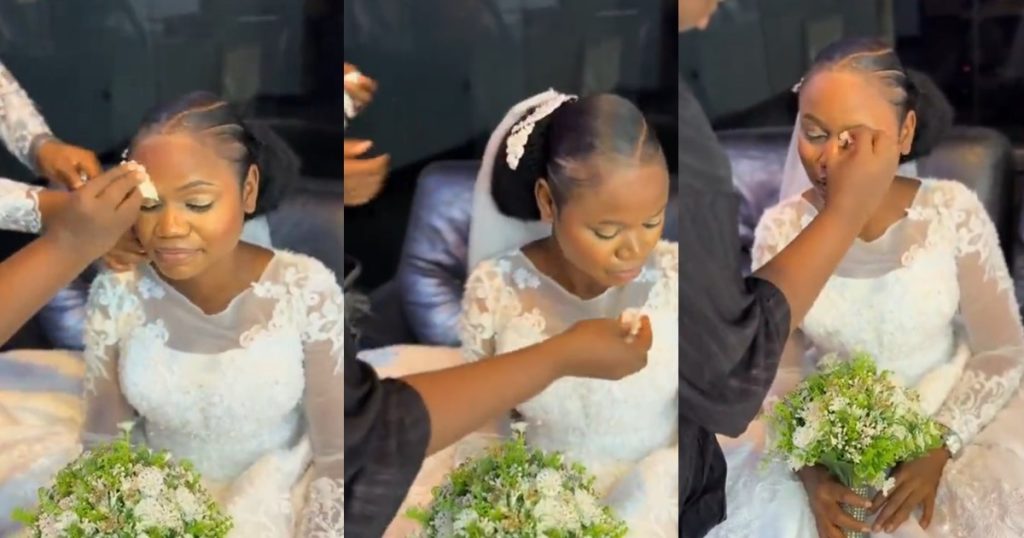 online-users-raise-eyebrows-as-church-requests-bride-to-remove-makeup-on-wedding-day-(watch)
