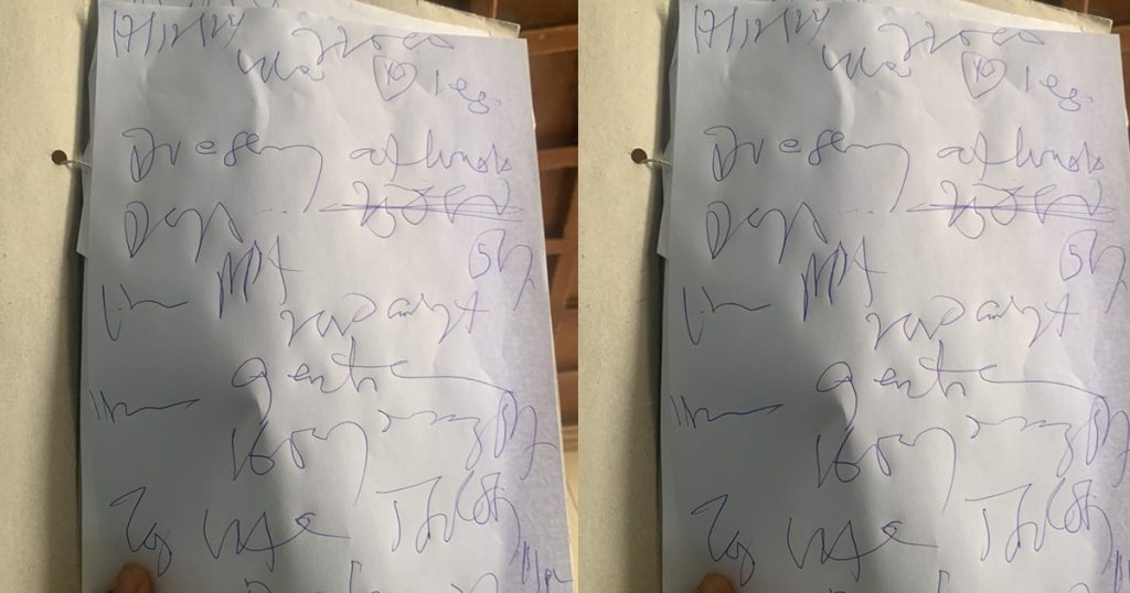 man-raises-concerns-at-the-unreadable-handwriting-of-a-doctor-on-a-patient’s-prescription-(images)