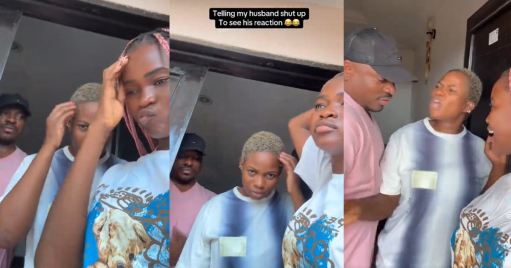 woman-pr@nks-her-husband-by-telling-him-to-‘shut-up’-during-a-video-shoot-with-her-sister-(watch)