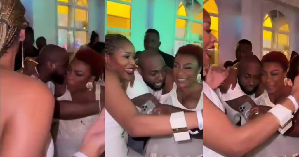 singer-davido-and-burna-boy’s-mother-exchange-greetings-at-tony-elumelu’s-all-white-christmas-party-(video)