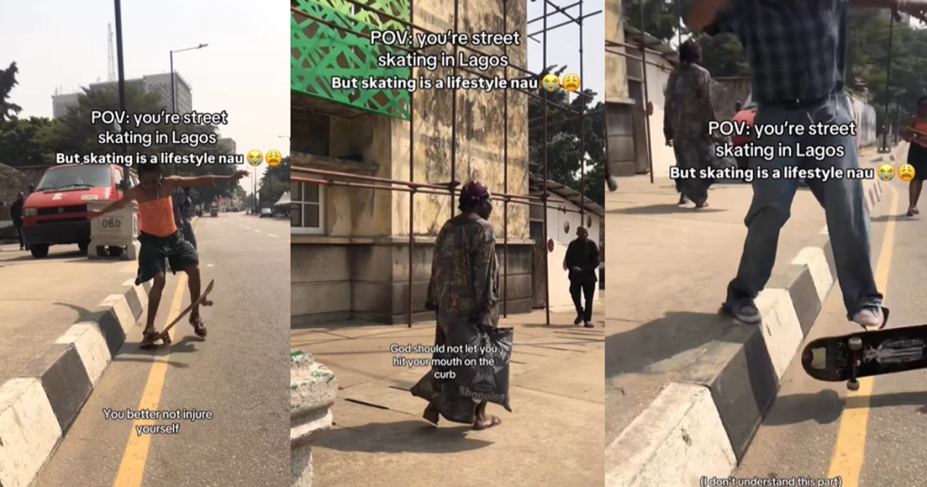 “you-better-not-injure-yourself”-–-lady-shares-street-skating-experience-in-lagos-after-elderly-woman’s-concern-(watch)