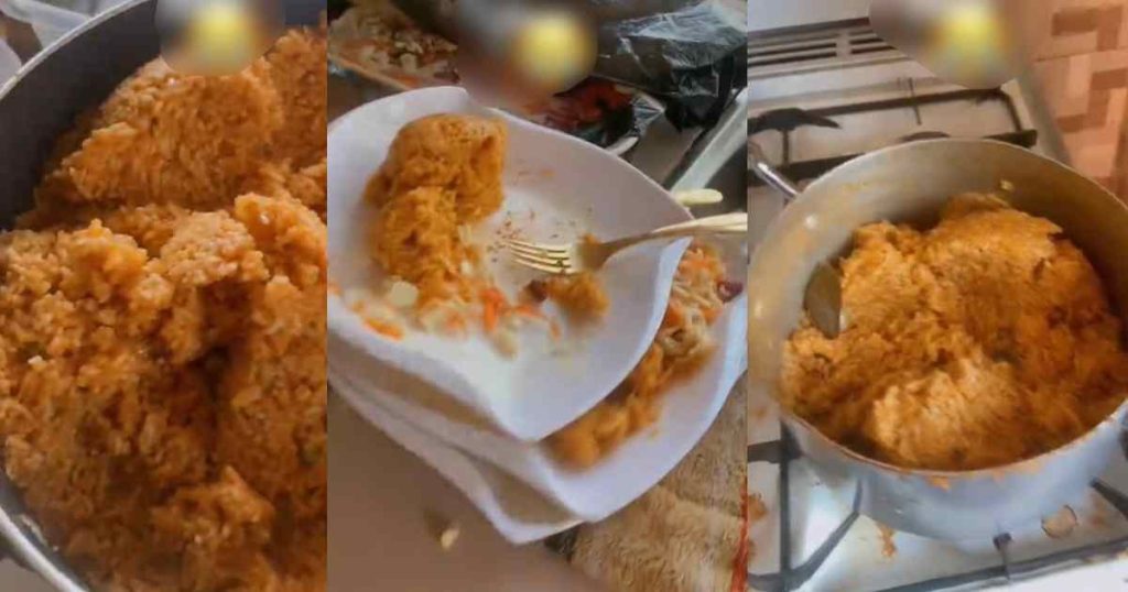 “christmas-jollof-rice-went-wr0ng-at-in-laws-place”-–-woman-shows-off-large-quantity-of-leftovers-after-christmas-meal-turned-soggy-(watch)