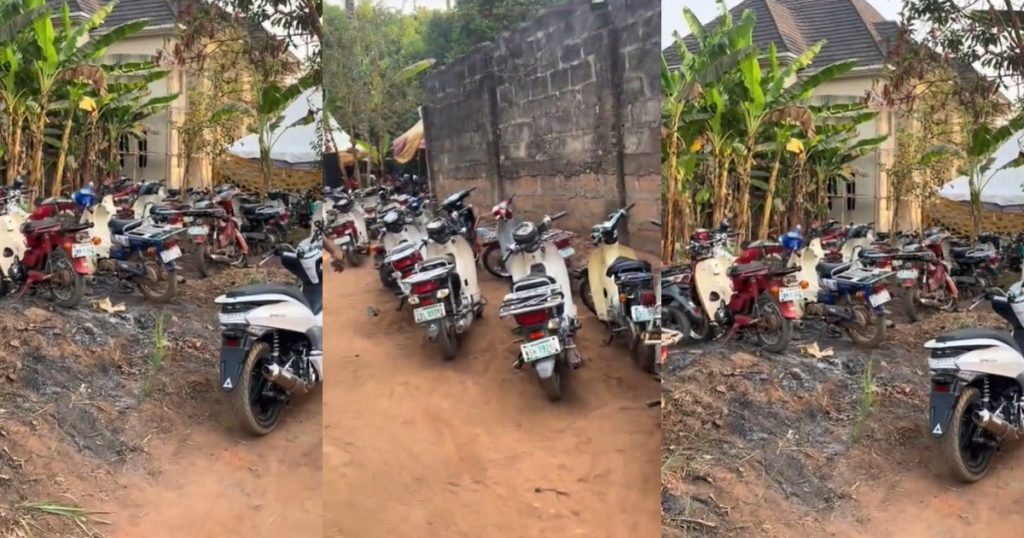 “to-see-motor-come-be-like-say-na-by-connection”-–-wedding-guest-sh0cked-as-she-discovers-rows-of-bikes-at-a-wedding-with-no-car-in-sight-(watch)