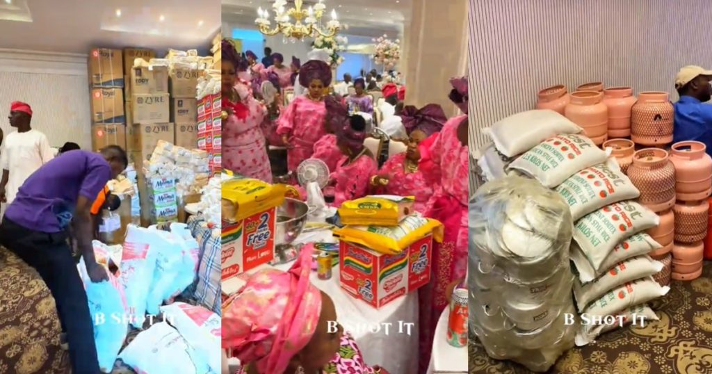 bride’s-mom-gives-wedding-guests-bags-of-rice,-gas-cylinders,-and-cartons-of-noodles-as-souvenirs-(watch)