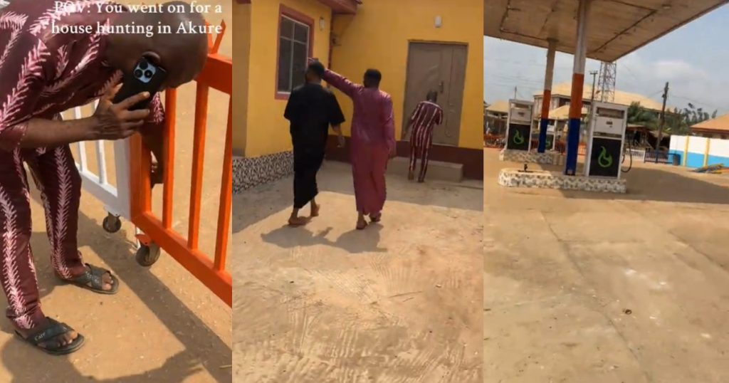 man-in-disbeli!ef-as-house-agent-takes-him-to-a-fueling-station-in-search-of-an-apartment-in-akure-(watch)