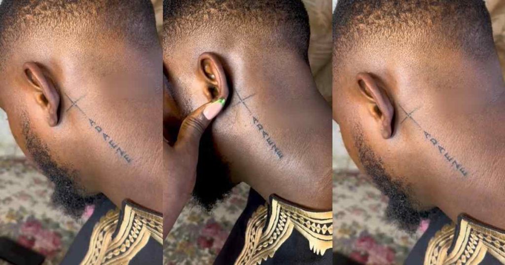 “if-the-love-cannot-be-like-this,-then-i-do-not-want”-–-man-tattoos-his-sister’s-name-‘adaeze’-on-his-neck-(watch)