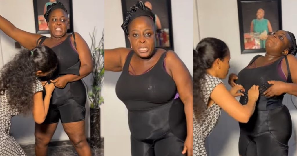 actress-omotunde-adebowale-opens-up-about-her-challɘnges-with-wearing-a-waist-trainer-(watch)