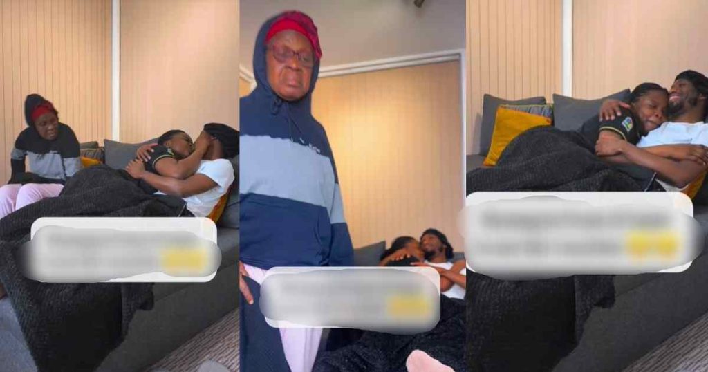 couple-shares-a-romantic-moment,-exchange-k!sses-in-front-of-their-mother-in-law-(video)