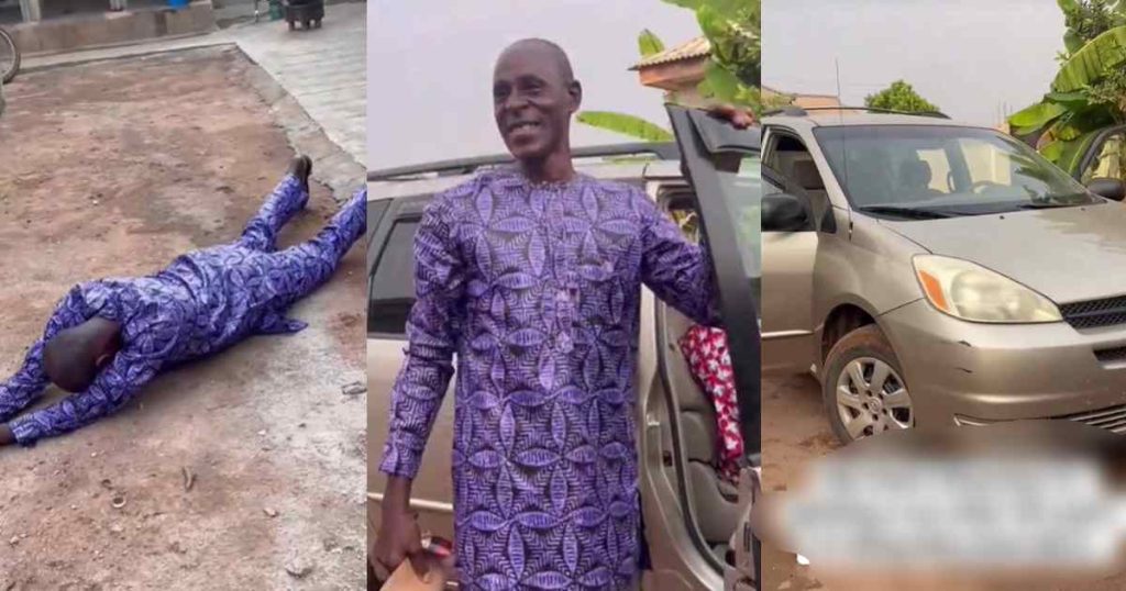 heartwarming-moment:-father-overjoyed-as-daughter-surprises-him-with-a-car-after-three-decades-of-riding-a-bike-(watch)