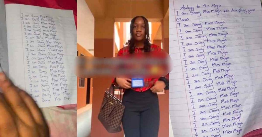 private-university-student-writes-‘i-am-sorry’-in-an-entire-book-as-a-disc!plinary-action-for-laughing-during-a-lecture-(watch)