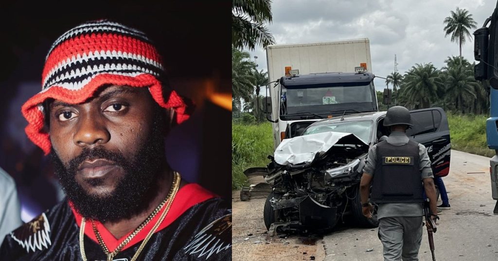 rapper-odumodublvck-hosp!talized-after-surviving-a-gh@stly-car-acc!dent-(images)
