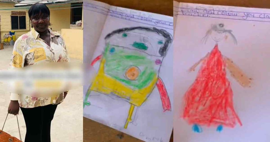“draw-and-colour-your-class-teacher”-–-female-teacher-shares-pupils’-funny-drawings-of-her-(watch)
