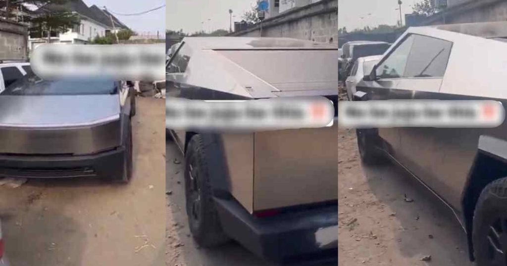 “you-fit-afford-this-kind-car-and-you-no-fit-afford-better-mechanic-workshop?”-–-online-users-react-after-spotting-a-tesla-cybertruck-at-a-local-mechanic-workshop-(watch)