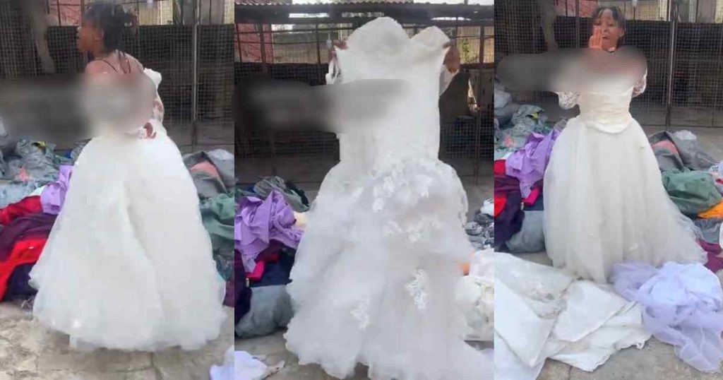 “wedding-gown-in-okirika.-i-will-never-be-p00r-in-my-life”-–-tongue-w@gs-as-‘okirika’-vendor-advertises-a-wedding-gown-for-₦8,000-(watch)