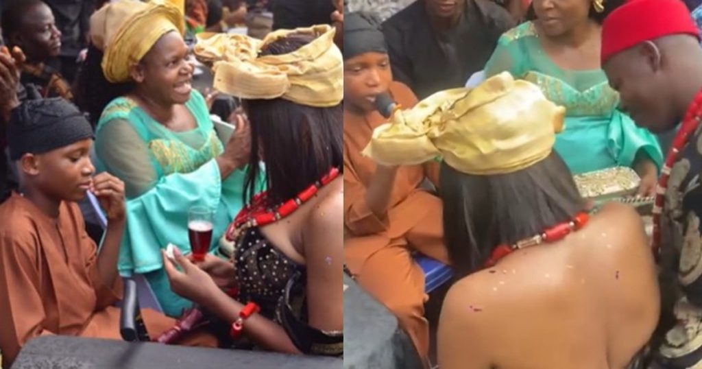 tongue-w@gs-as-bride’s-younger-brother-represents-their-late-father-on-her-traditional-wedding-ceremony-(watch)