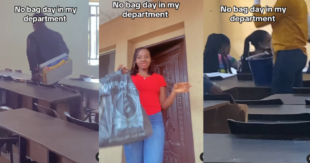 lady-shares-the-creative-alternatives-her-coursemates-carried-as-bags-during-their-“no-bag-day”-(watch)