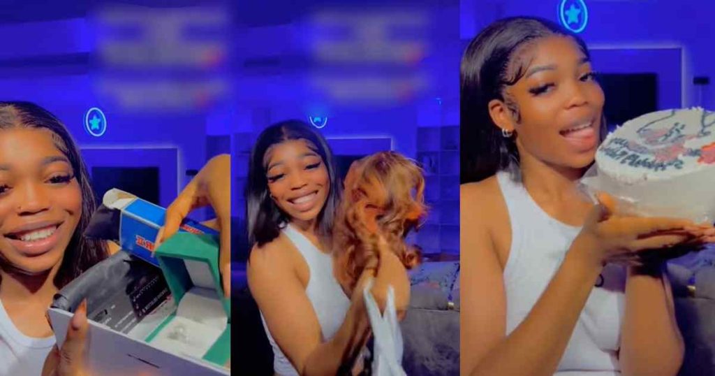 lady-shows-off-the-expensive-gifts-she-received-from-her-man-to-celebrate-their-6-month-relationship-(watch)