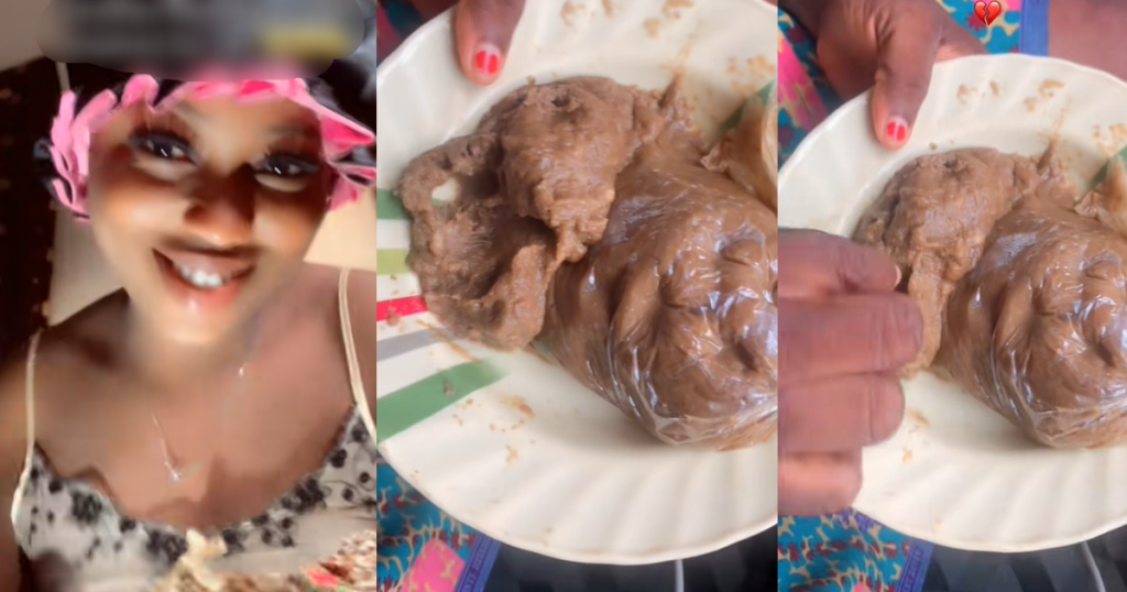 “this-one-na-amala-just-open-the-middle-put-ewedu-and-stew”-–-lady-stunned-by-the-appetizing-moi-moi-her-brother’s-fiancee-cooked-for-her-mother-(watch)