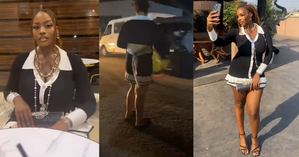 lady-astonished-after-spotting-someone-wearing-the-same-outfit-she-wore-(watch)