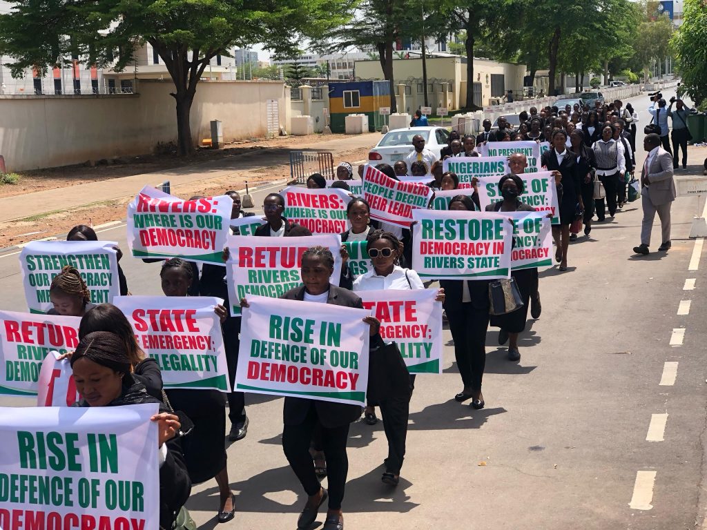 rivers:-lawyers-march-for-return-of-democratic-governance,-seek-us-govt’s-intervention