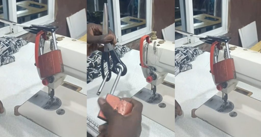 “i-dey-padlock-my-machine-before-i-comot”-–-tailor-updates-colleagues-on-preventing-apprentices-from-using-sewing-machines-to-save-electricity-(watch)