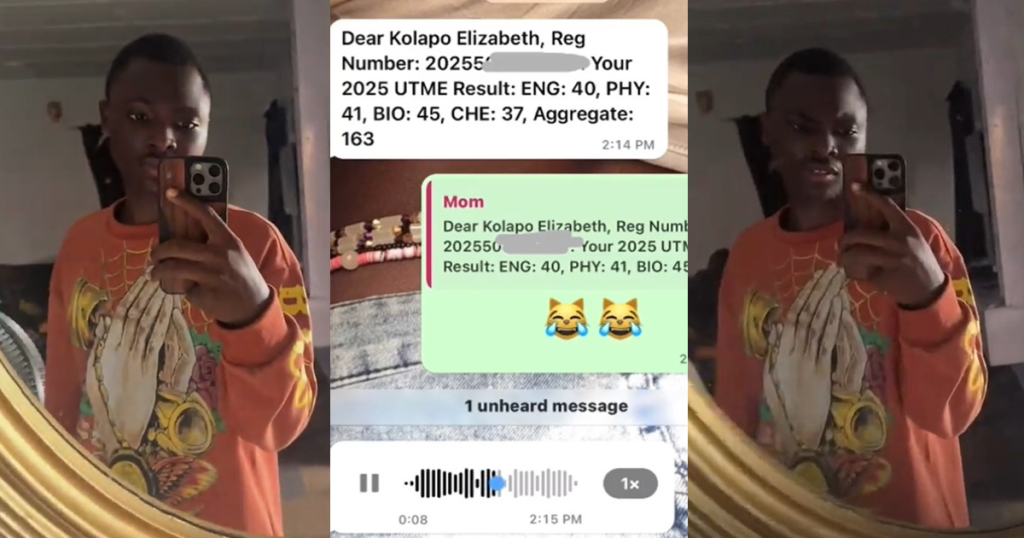 “you-said-i-won’t-score-more-than-6”-–-nigerian-mum-br@gs-to-her-son-after-scoring-163-in-jamb-(watch)