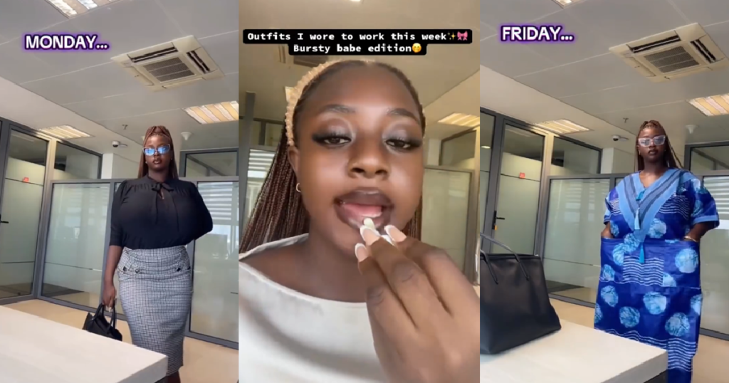 lady-shares-the-various-outfits-she-wore-to-work-as-a-“busty-babe”-(video)