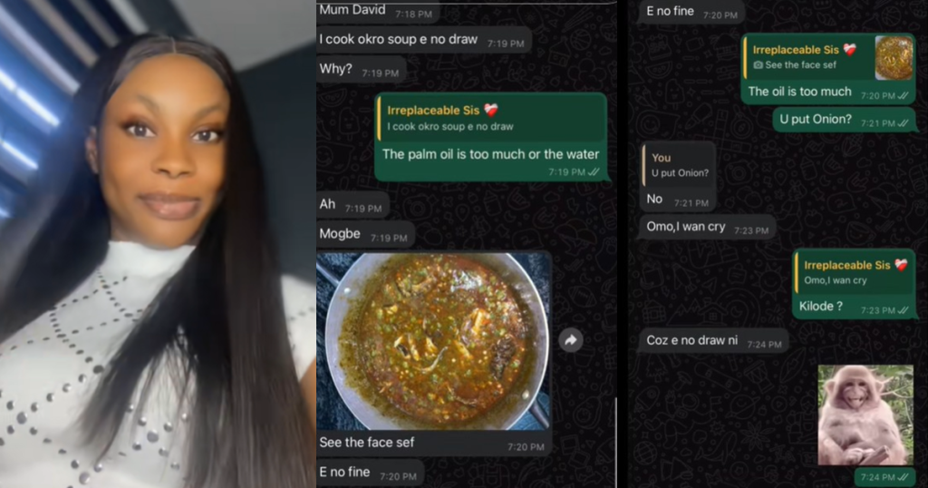 funny-conversation-between-two-sisters-after-one-of-them-cooked-okro-soup-that-“refused-to-draw”-for-her-boyfriend-(watch)