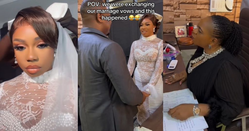“forsak!ng-all-other-men,-boyfriends-and-sugar-daddies”-–-woman-shares-a-hilarious-moment-during-her-civil-wedding-ceremony-after-the-coordinator’s-passionate-plea-against-infidel!ty-(watch)