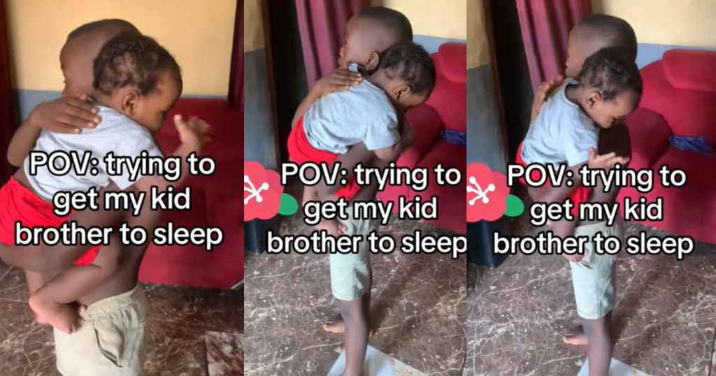 “someone-must-fall-asleep-and-is-definitely-not-me”-–-toddler-reciprocates-gentle-touch,-pats-big-brother-to-sleep-(watch)