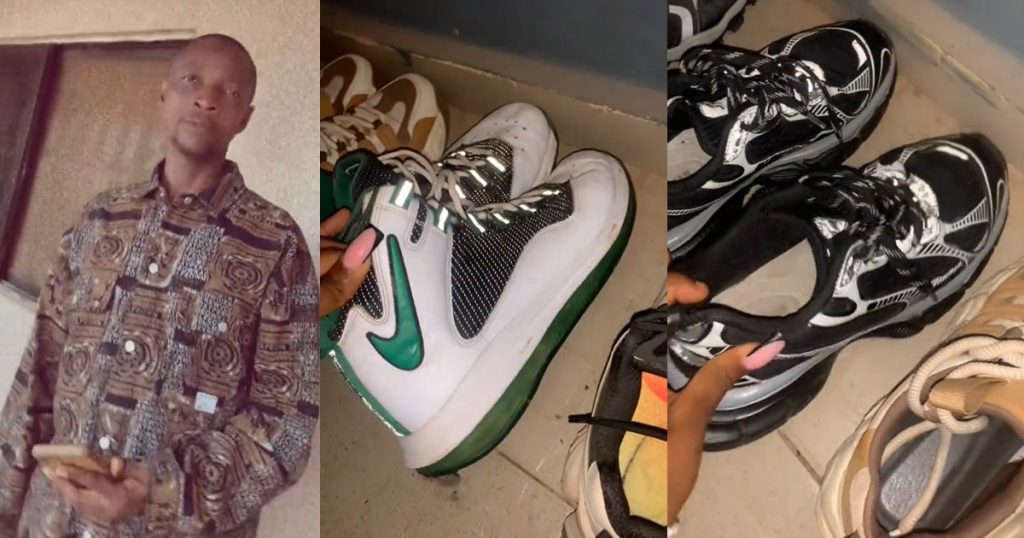 “my-dad-love-wearing-shoes”-–-lady-shows-off-her-dad’s-expensive-collection-of-shoes-(watch)
