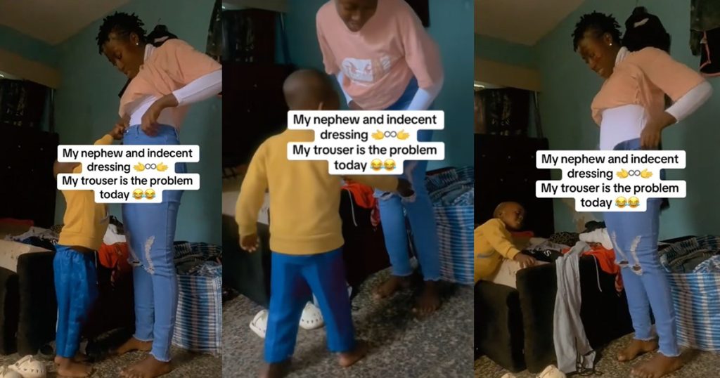“this-boy-wan-turn-me-to-grandma”-–-lady-shares-how-her-nephew-cr!ticized-her-for-wearing-r!pped-jeans,-insists-she-mends-it-(video)