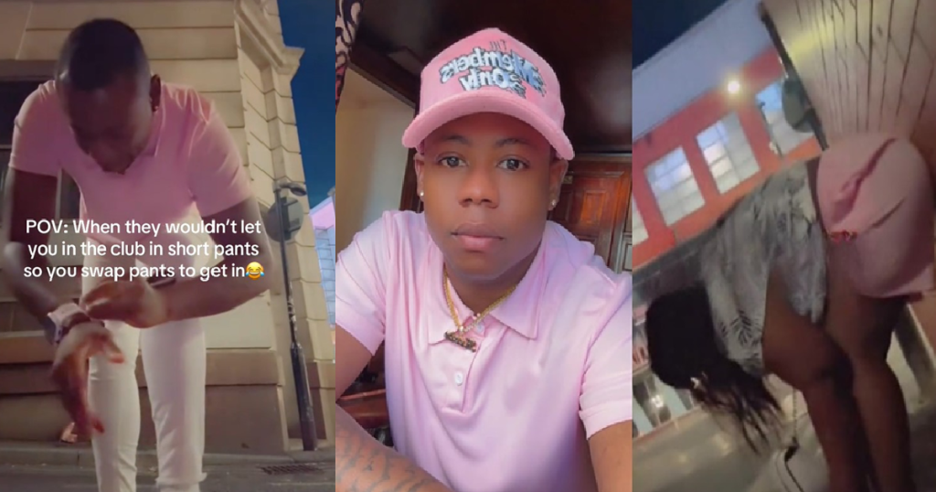 man-swaps-his-pants-with-his-partner-so-that-they-can-enter-a-club-during-a-night-out-(video)