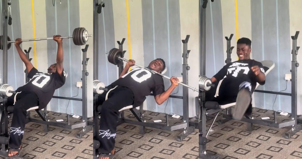 man-r!sks-injury-lifting-a-heavy-barbell-at-the-gym-to-impress-his-crush,-who-likes-bodybuilders-(watch)