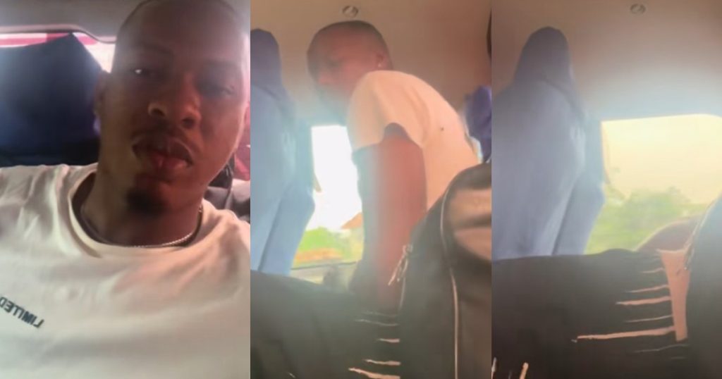 “my-comfort-is-all-that-matters”-–-man-says-as-he-pays-for-an-entire-back-seat-to-sleep-comfortably-on-his-road-trip-from-enugu-to-lagos-(watch)