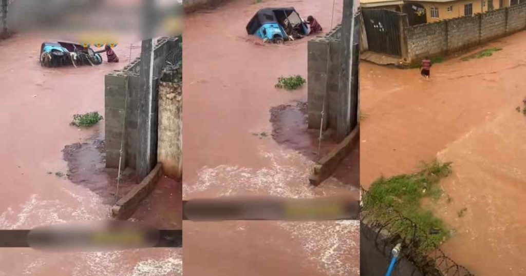 heartbrɘaking-moment-a-man-l0ses-his-keke-napep-in-floodwaters-at-asaba,-delta-state-(watch)